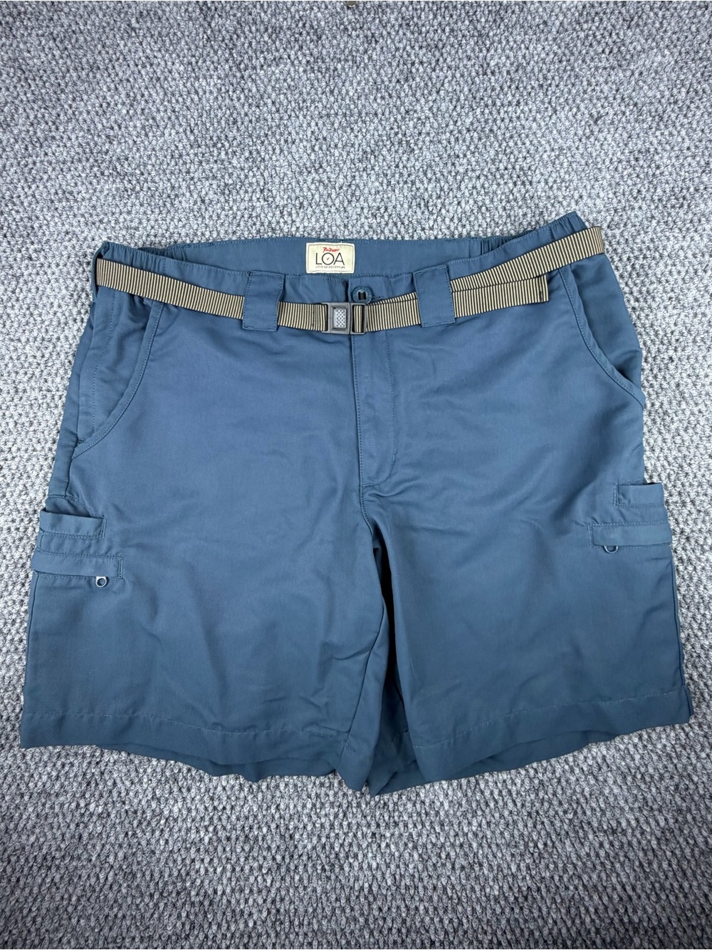 RailRiders Love Of Adventure Mens XL Navy Nylon Hiking Outdoor Cargo Shorts-Belt
